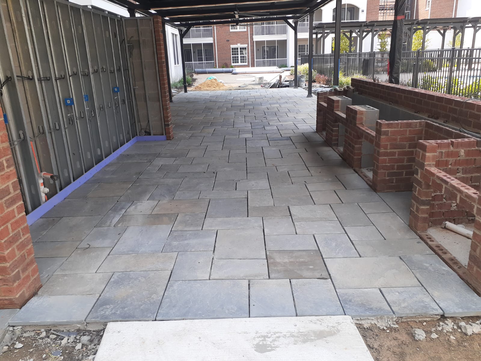 Flagstone and bluestone installation project 1